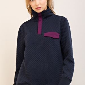 Navy Quilted pullover